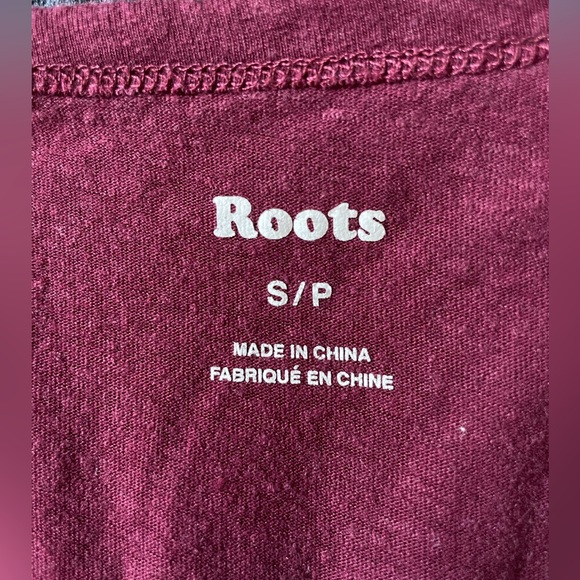 ROOTS WOMEN’S SIZE SMALL MAROON 1/2 SLEEVE LENGTH T-SHIRT - Picture 4 of 4